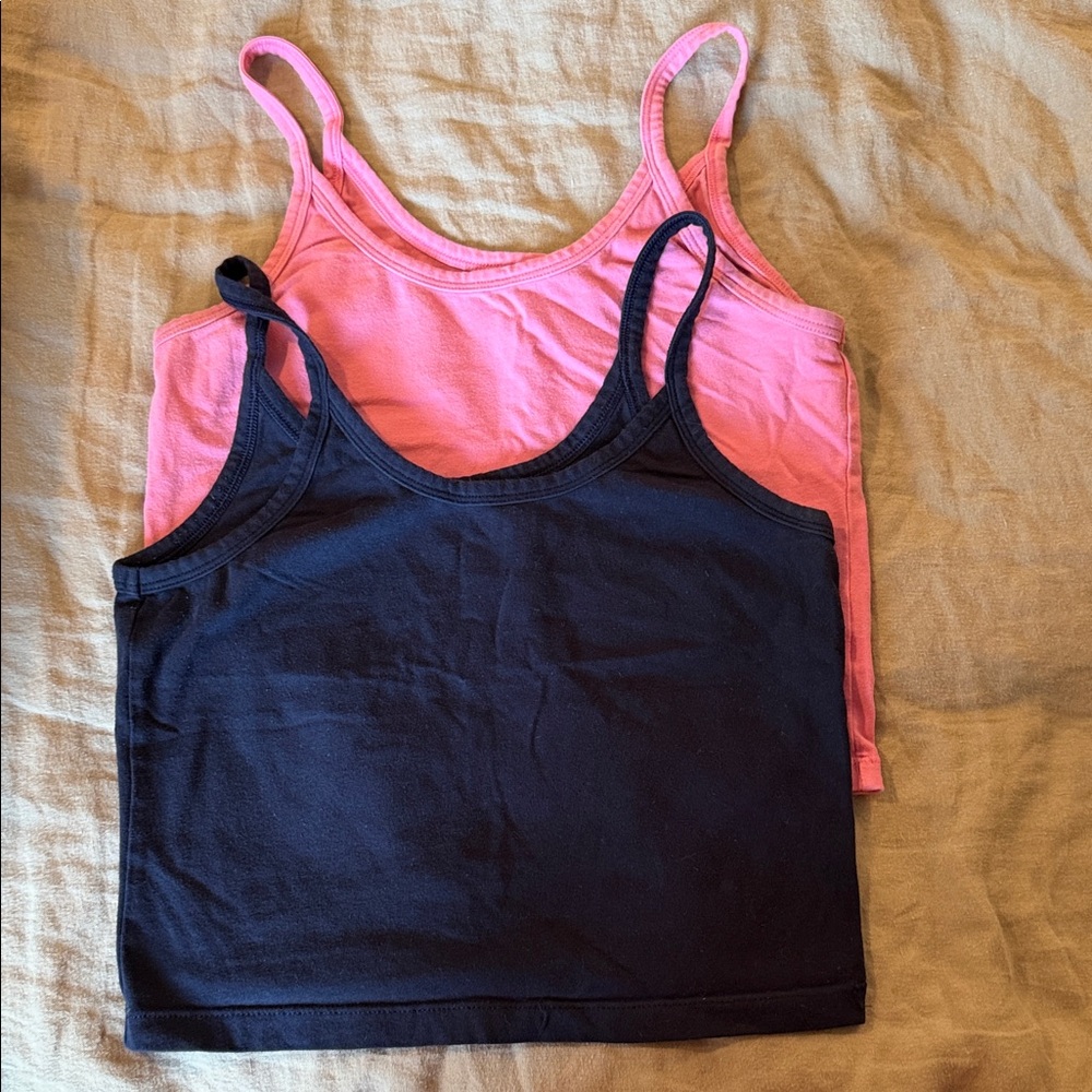ARQ Pink & Navy Cropped Tank Tops